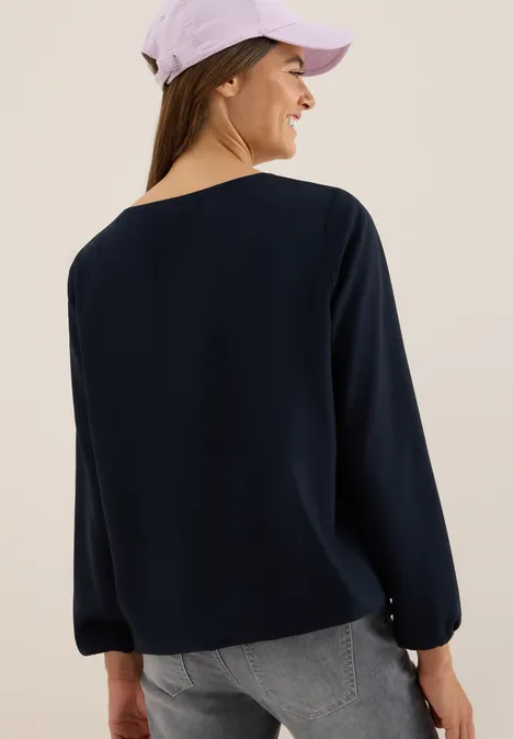 Bluse in Unifarbe urban dark blue