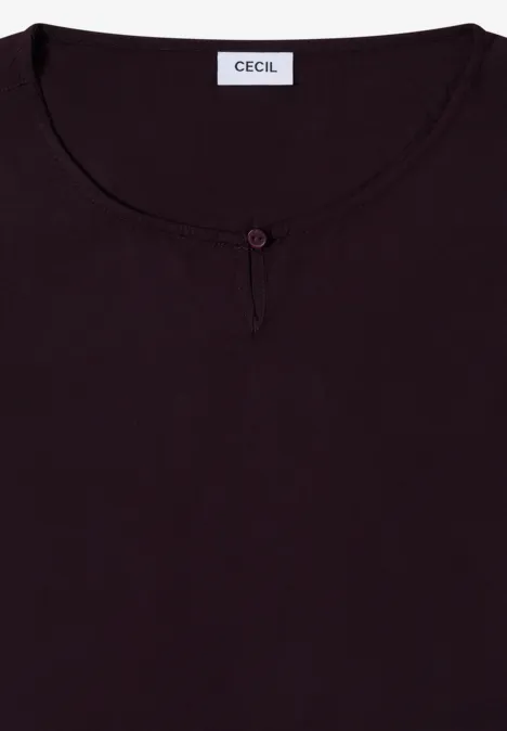 Blouse in effen kleur eggplant red