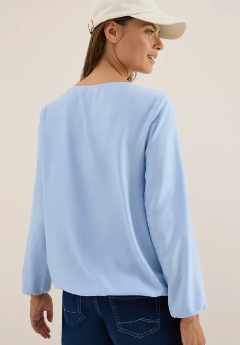 Bluse in Unifarbe mountain blue