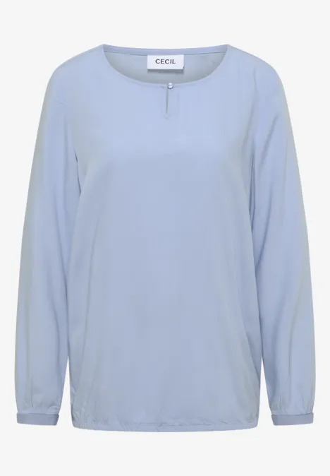 Bluse in Unifarbe mountain blue