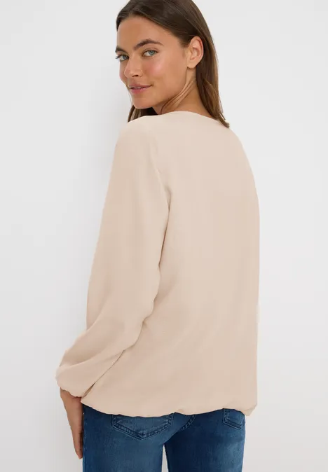Bluse in Unifarbe oat milk beige