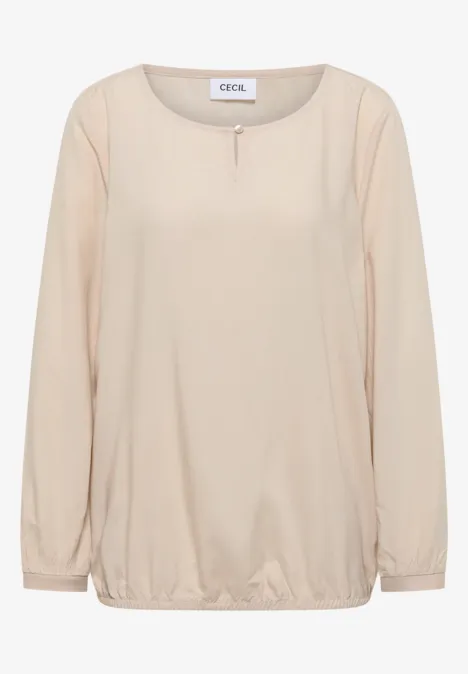 Bluse in Unifarbe oat milk beige