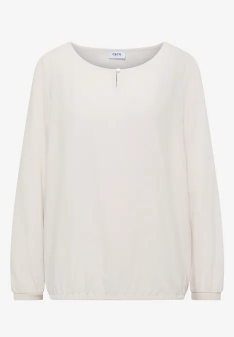 Blouse in effen kleur light greige