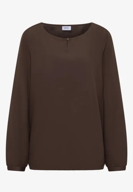 Blouse in effen kleur chocolate mousse