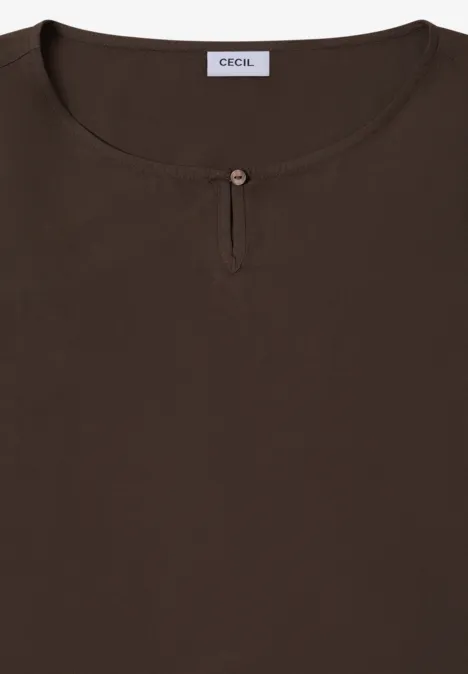 Blouse in effen kleur chocolate mousse