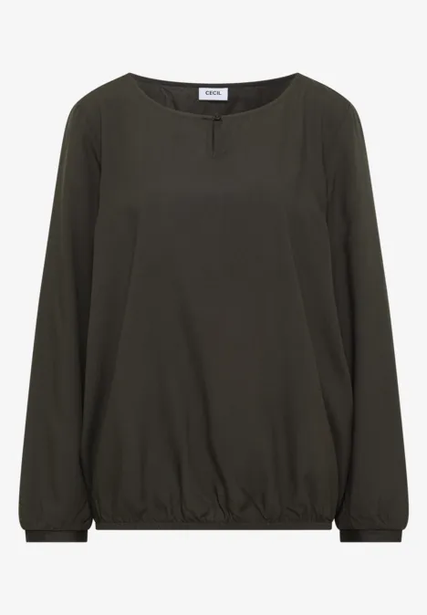 Bluse in Unifarbe raw khaki