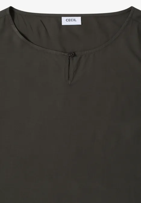 Bluse in Unifarbe raw khaki