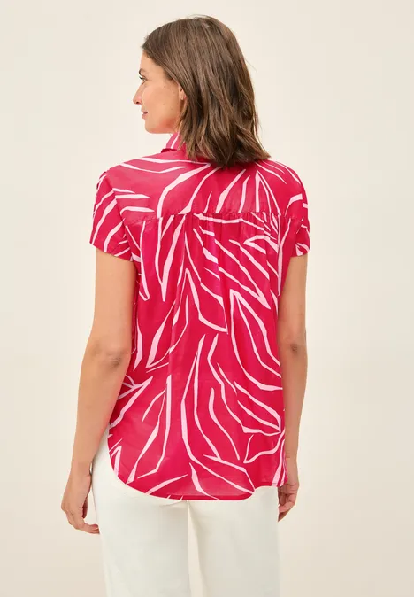 Leichte Baumwollhemdbluse glazed apple red