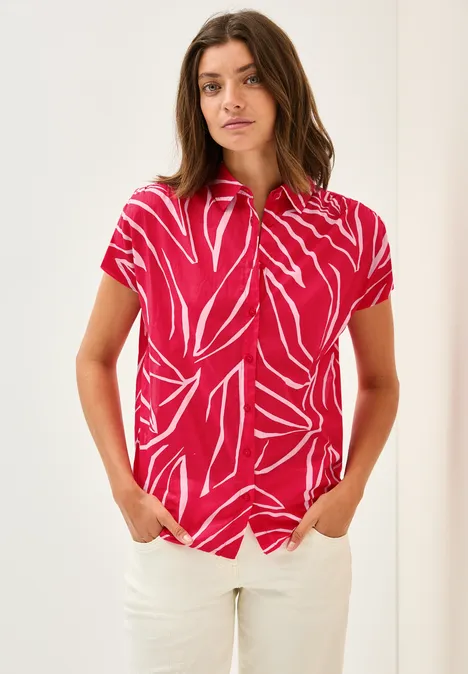 Leichte Baumwollhemdbluse glazed apple red
