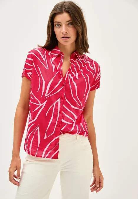 Leichte Baumwollhemdbluse glazed apple red