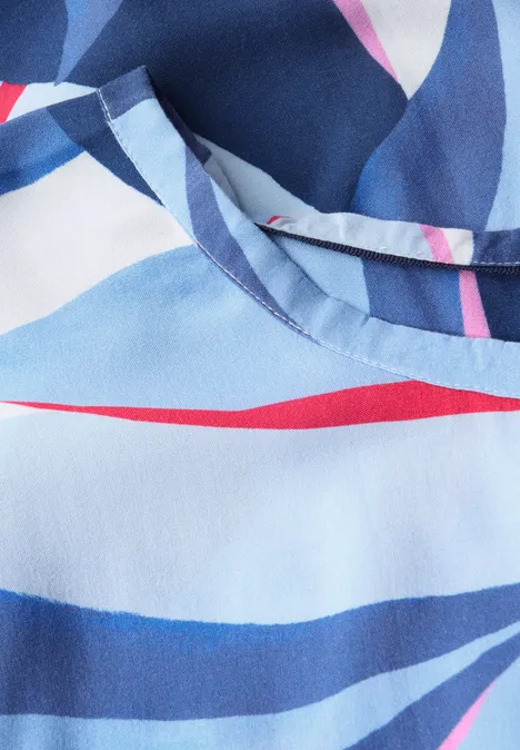 Print-Bluse mit Knoten urban navy blue