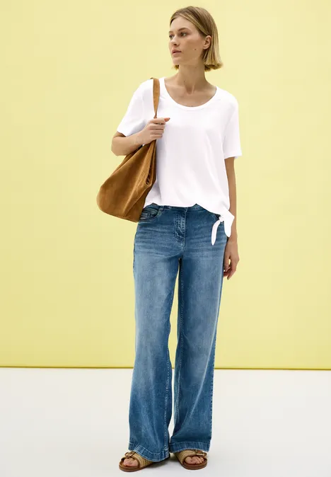 Bluse mit Knotendetail White