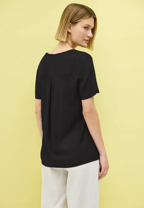 Bluse mit Knotendetail Black