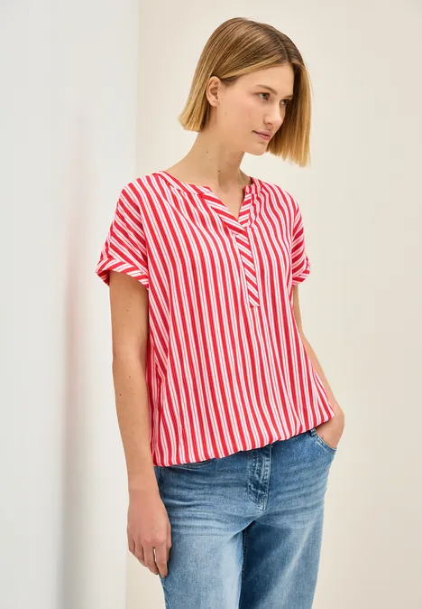 Gestreiftes Blusenshirt glazed apple red