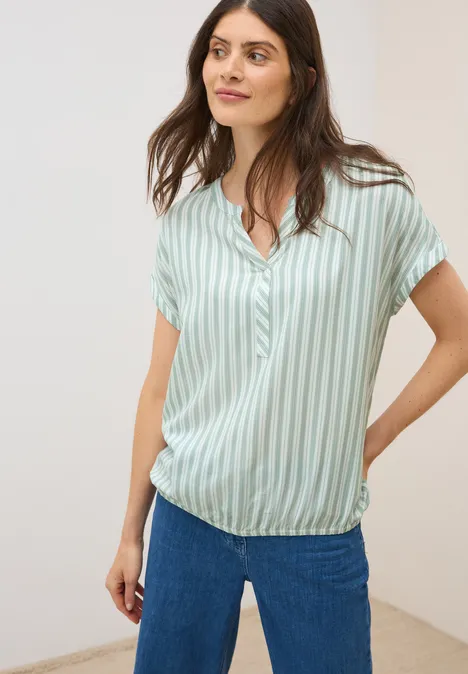 Gestreiftes Blusenshirt vanilla white