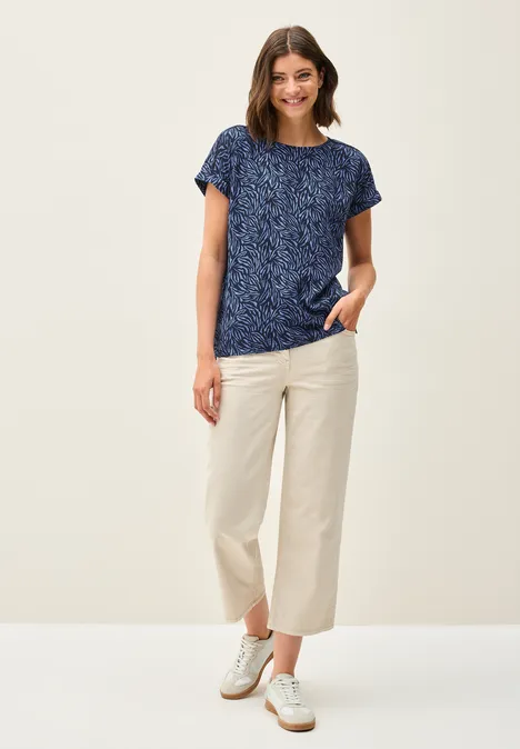 Minimal Print Blusenshirt urban navy blue