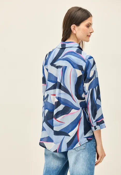 Lange Hemdbluse mit Print urban navy blue