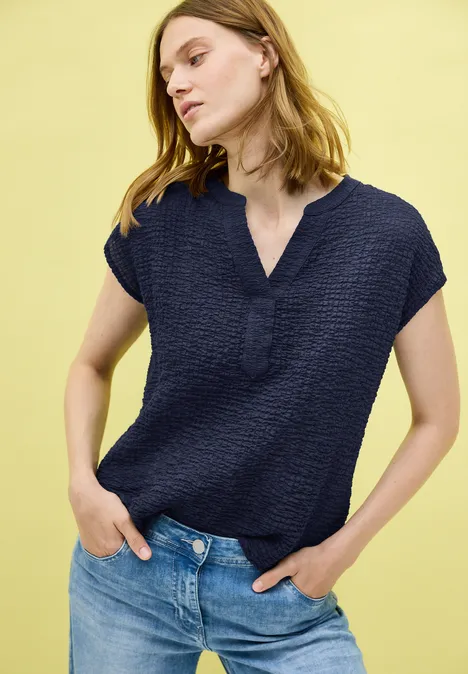 Strukturbluse urban navy blue