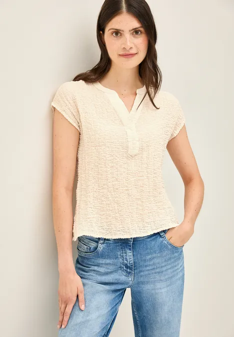 Strukturbluse light beige