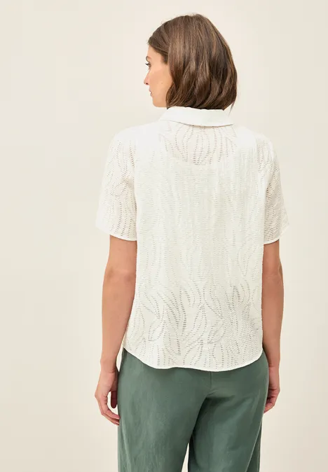 Blusenshirt mit Struktur vanilla white