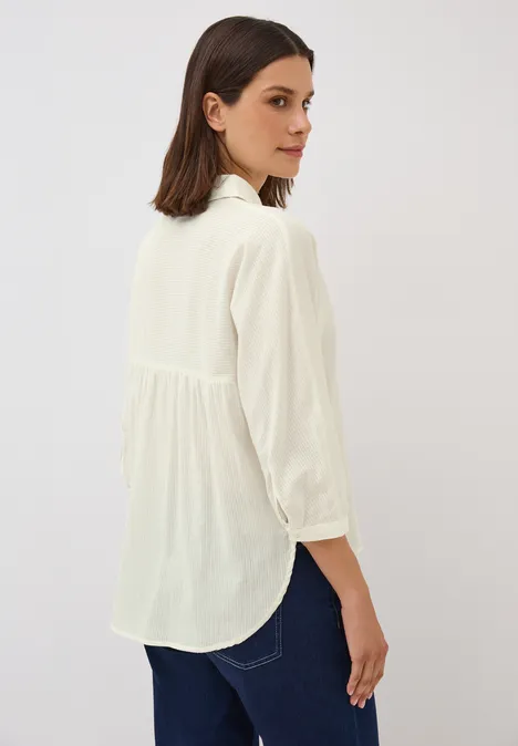 Bluse mit Streifenstruktur vanilla white