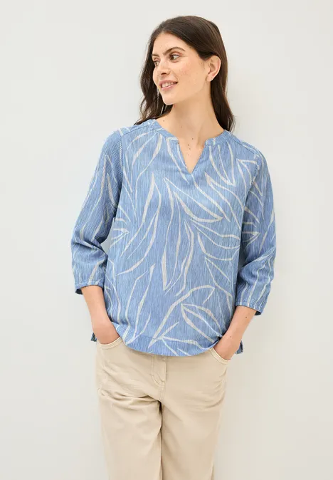 Strukturbluse mit Muster deep pastel blue