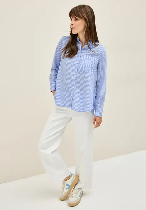 Gestreifte Hemdbluse deep pastel blue
