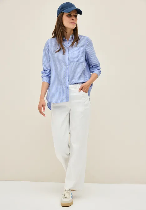 Gestreifte Hemdbluse deep pastel blue