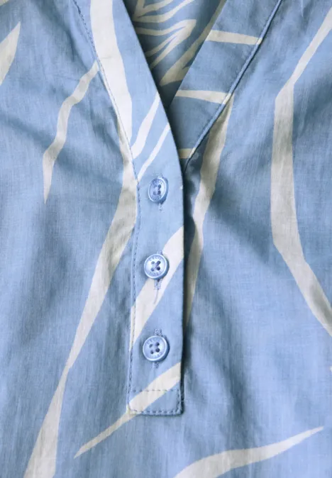 Print-Mix Bluse deep pastel blue