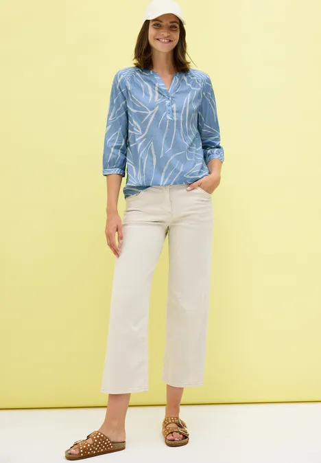 Print-Mix Bluse deep pastel blue