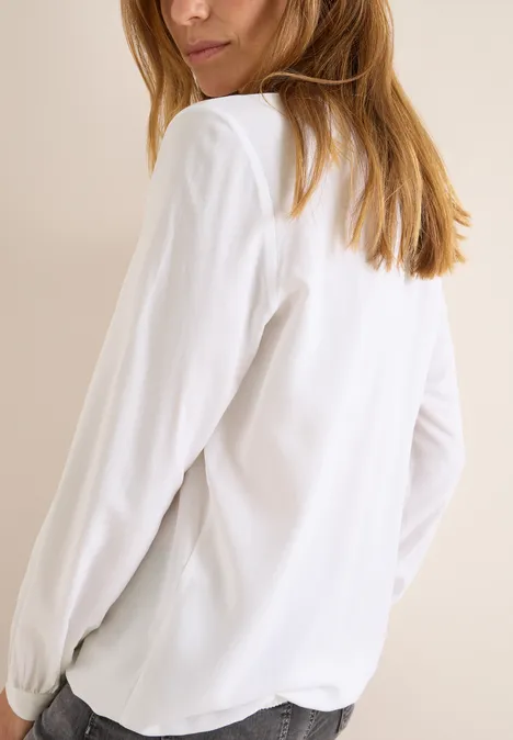 Split Neck Bluse White