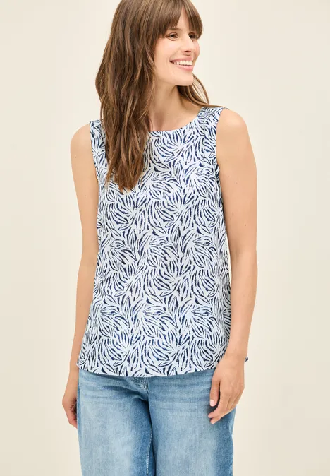 Blusentop mit Minimal Print vanilla white