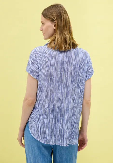 Gestreifte Strukturbluse deep pastel blue