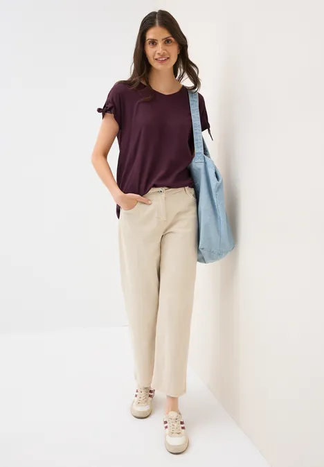 Blusenshirt in Unifarbe mulberry red
