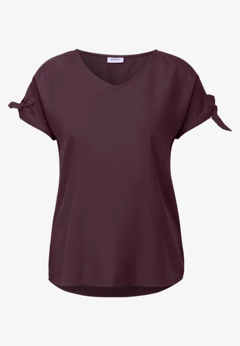 Blouseshirt in effen kleur mulberry red