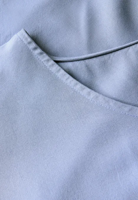 Blusenshirt in Unifarbe mountain blue