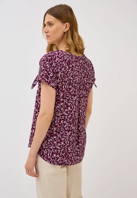 Gemustertes Blusenshirt mulberry red