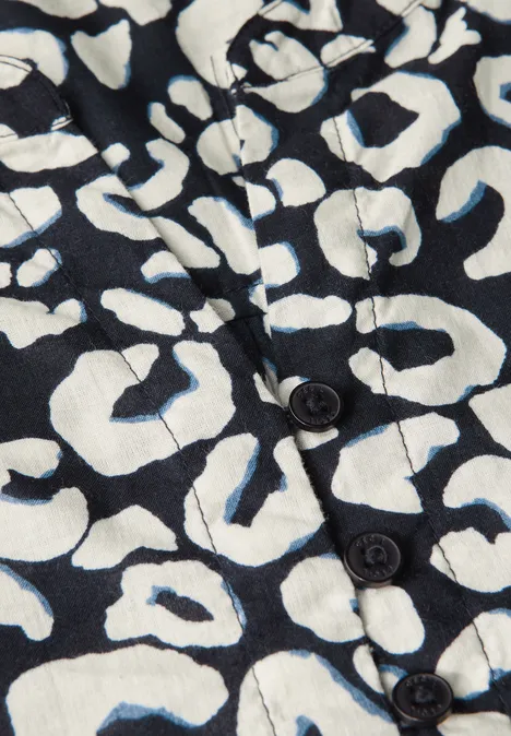 Gemusterte Baumwollbluse urban dark blue