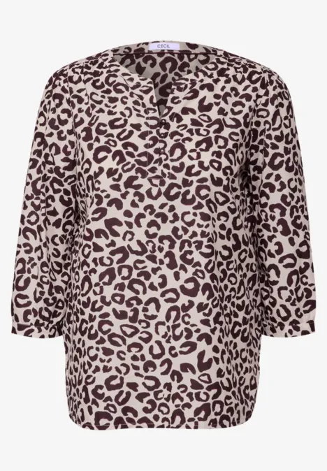 Gemusterte Baumwollbluse mulberry red Gemusterte Baumwollbluse mulberry red