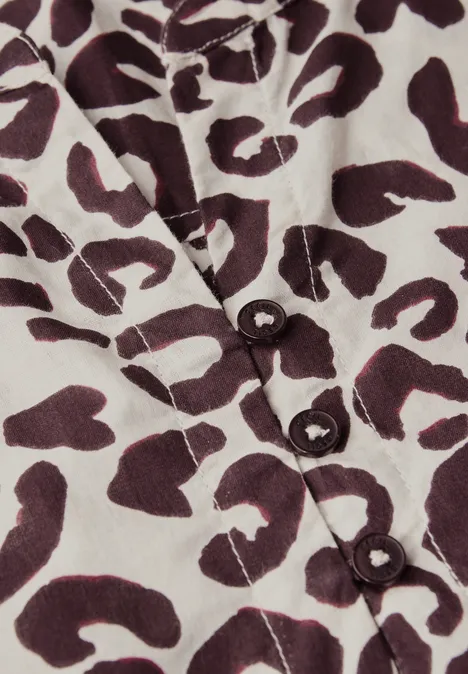 Gemusterte Baumwollbluse mulberry red Gemusterte Baumwollbluse mulberry red