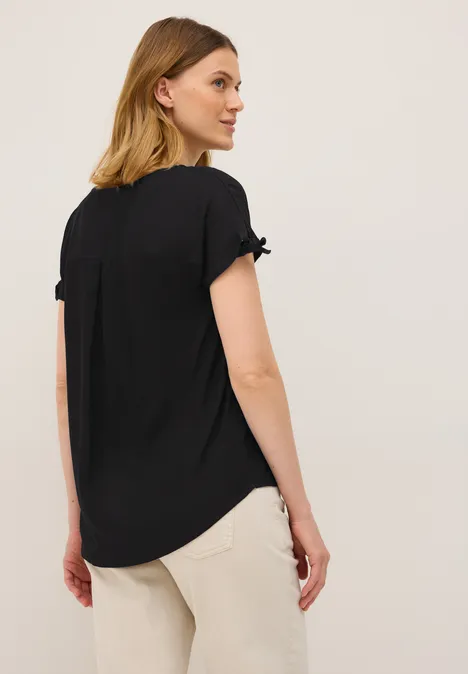Blusenshirt mit Knoten Black