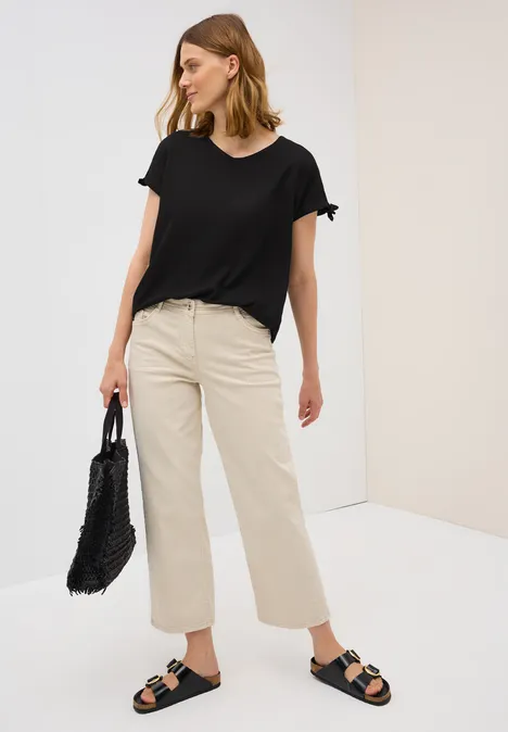 Blusenshirt mit Knoten Black