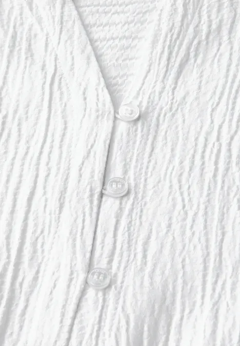 Strukturbluse in Unifarbe White