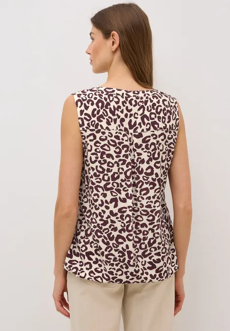 Gemustertes Blusentop mulberry red