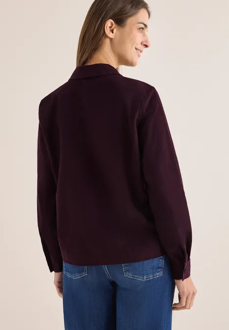 Cord Hemdbluse eggplant red