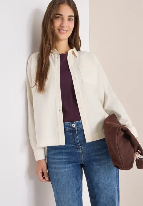 Cord Hemdbluse light greige