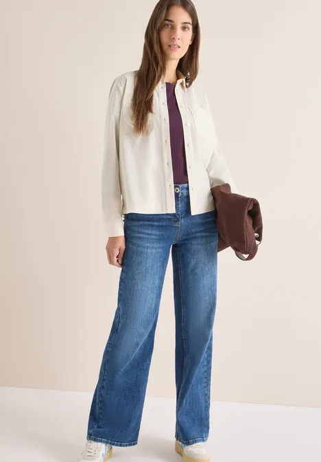 Cord Hemdbluse light greige