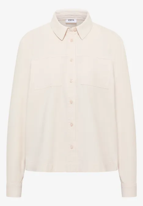Cord Hemdbluse light greige