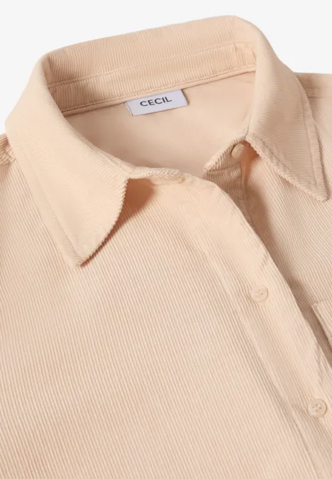 Cord Hemdbluse oat milk beige