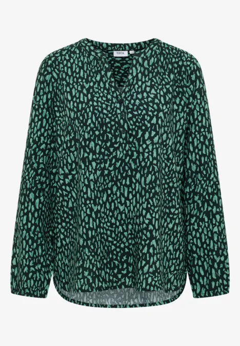 Gemusterte Tunika ink green